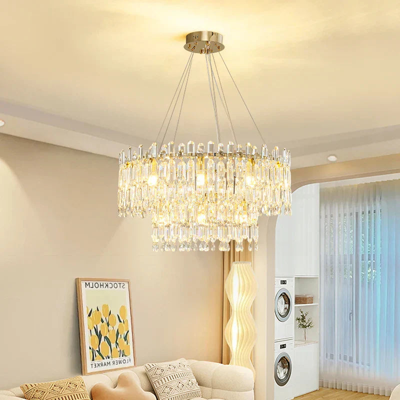 DecorBites™ Crystal Ceiling Chandelier: Postmodern Luxury Indoor Lighting for Living Room, Dining Room & Bedroom