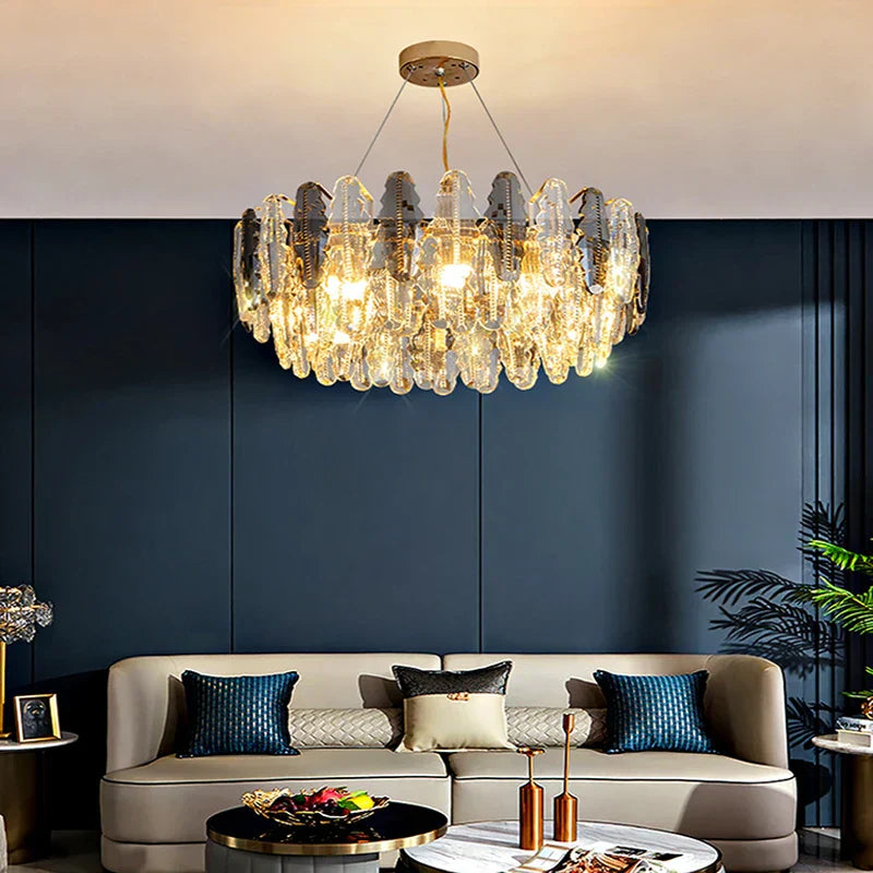 DecorBites™ Crystal Chandelier Pendant Light for Living Room Bedroom Foyer
