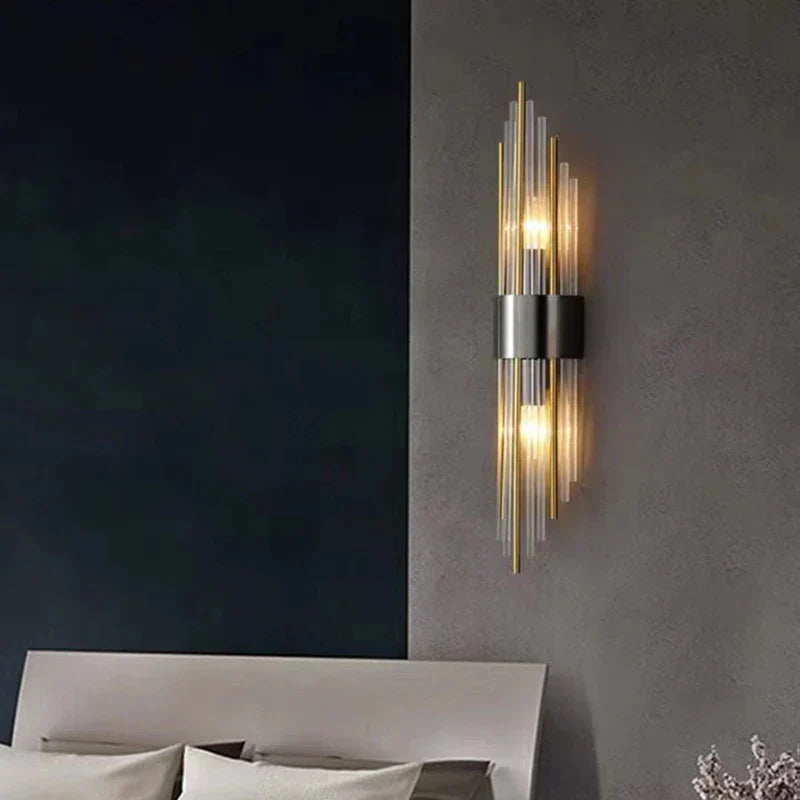 DecorBites™ Clear Crystal LED Wall Lamp Stainless Steel Sconces for Bedroom Dining Room