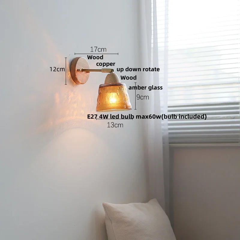 DecorBites™ Ceramic Wood Up Down Rotate LED Wall Sconce Light Fixtures