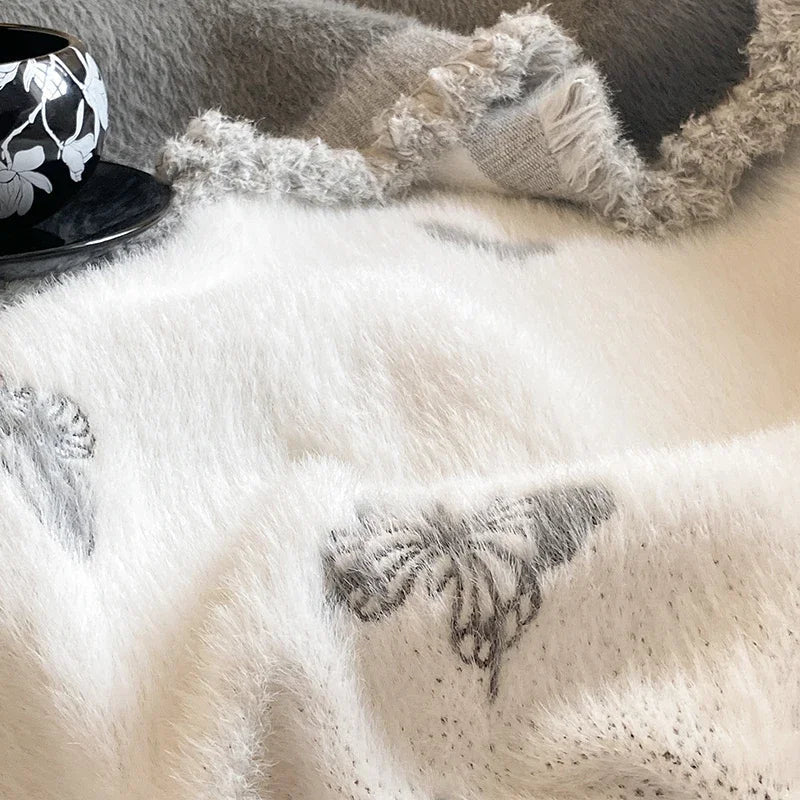 DecorBites™ Butterfly Jacquard Imitation Mink Fur Warm Blanket