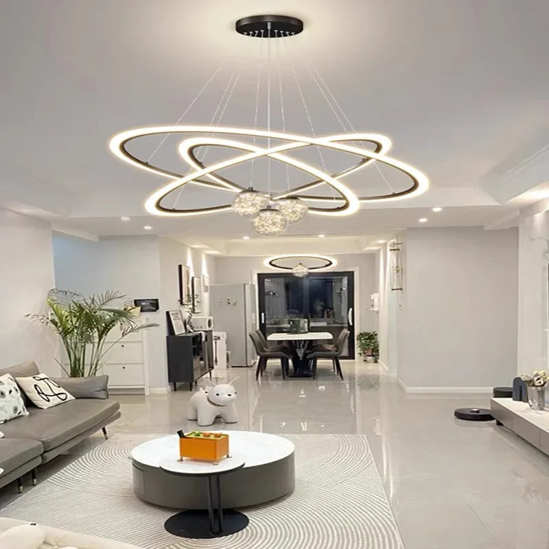 DecorBites™ LED Star Chandeliers: Modern Dimmable Lighting for Living Room Bedroom Decor
