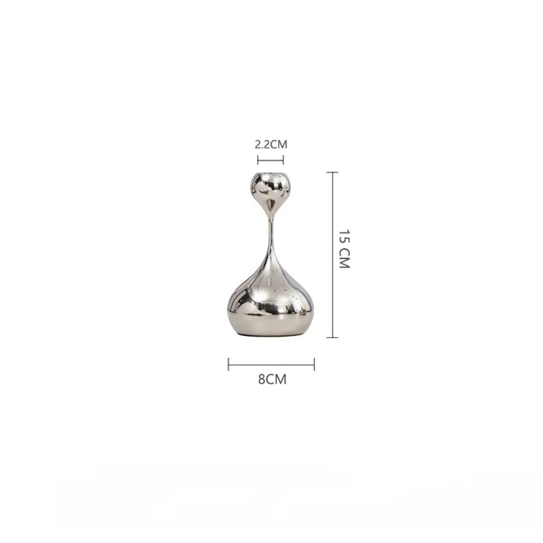 DecorBites™ Gold Geometric Water Drop Candlestick Holder Desktop Storage Wedding Centerpieces