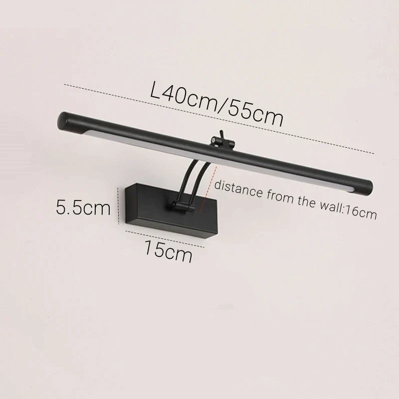 DecorBites™ LED Vanity Wall Lamp 40/55cm Black Sconce for Bathroom Mirror & Bedroom
