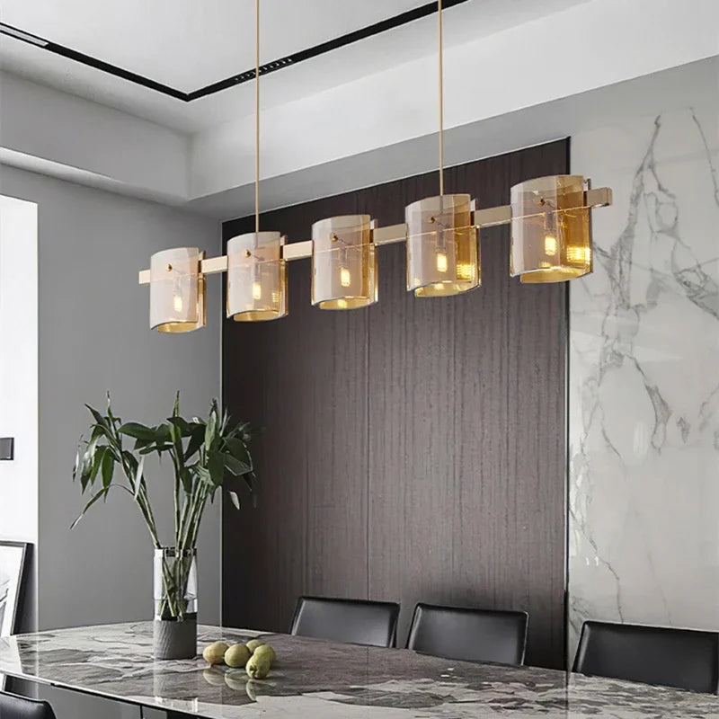 DecorBites™ Elegant Smoky Glass Chandelier Ceiling Lighting for Dining Living Bedroom