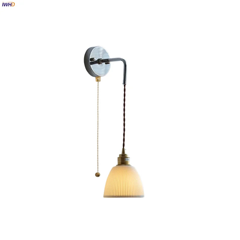 DecorBites™ Ceramic LED Wall Sconce Modern Nordic Design Adjustable Pull Chain Switch WC Mirror Light