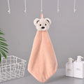 DecorBites™ Cartoon Bear Coral Velvet Hand Towel - Soft Microfiber for Kitchen & Bathroom