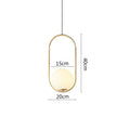 DecorBites™ Black Metal Ring Pendant Lights Glass Ball LED Lighting Fixture
