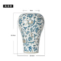DecorBites™ Blue and White Porcelain Ceramic Vase Chinese Retro Style Home Decoration Flowerpot