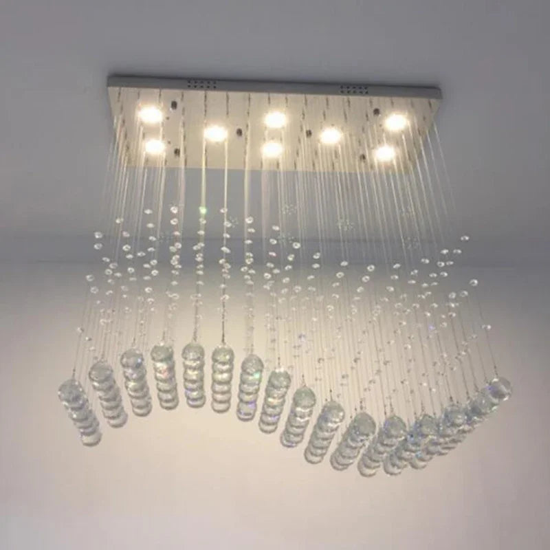 DecorBites™ Crystal Chandelier LED Pendant Light for Living Room, Cafe, Office, Home