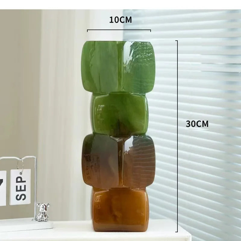 "DecorBites™ Gradient Glass Vase for Flower Arrangement and Home Decoration"