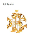 DecorBites™ Gold Trumpet Pendant Multi-Head Chandeliers: Modern Creative Horn Floor Lights