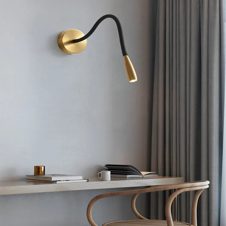 DecorBites™ Adjustable Nordic Bronze Wall Lamp for Bedroom Study LED Reading Light