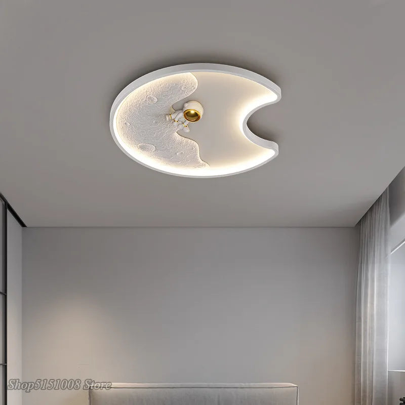 DecorBites™ Astronaut Moon Acrylic Ceiling Lamp: Modern Lighting for Home, Office, and Cafe