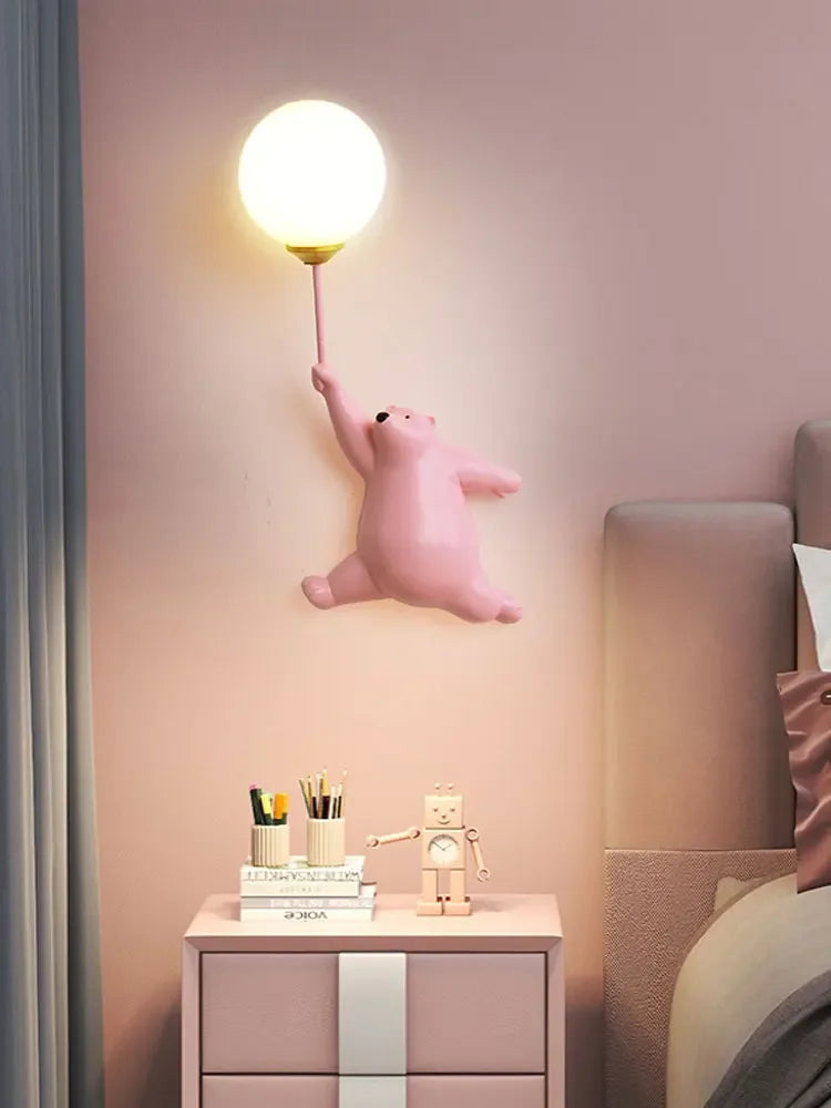 DecorBites™ Bear Kids Wall Lamp Set: Boy and Girl Bear Lights for Bedroom Decor