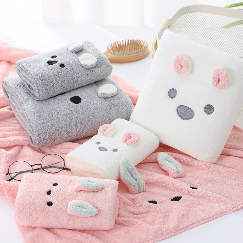 DecorBites™ Cartoon Soft Hand/Face Towel | Coral Fleece Quick-drying Towel
