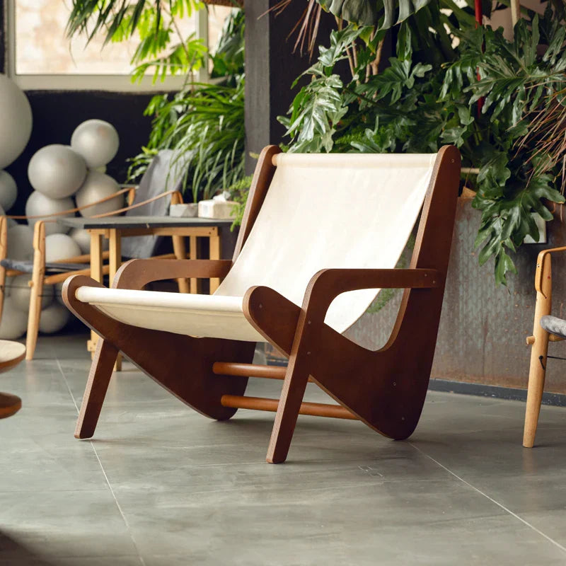 DecorBites™ Canvas Recliner: Retro Mid-Ancient Designer Sofa Chair for Living Room & Balcony