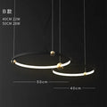 DecorBites™ Black Gold Chandelier Creative Italian Design Light Metal LED Rings Circle