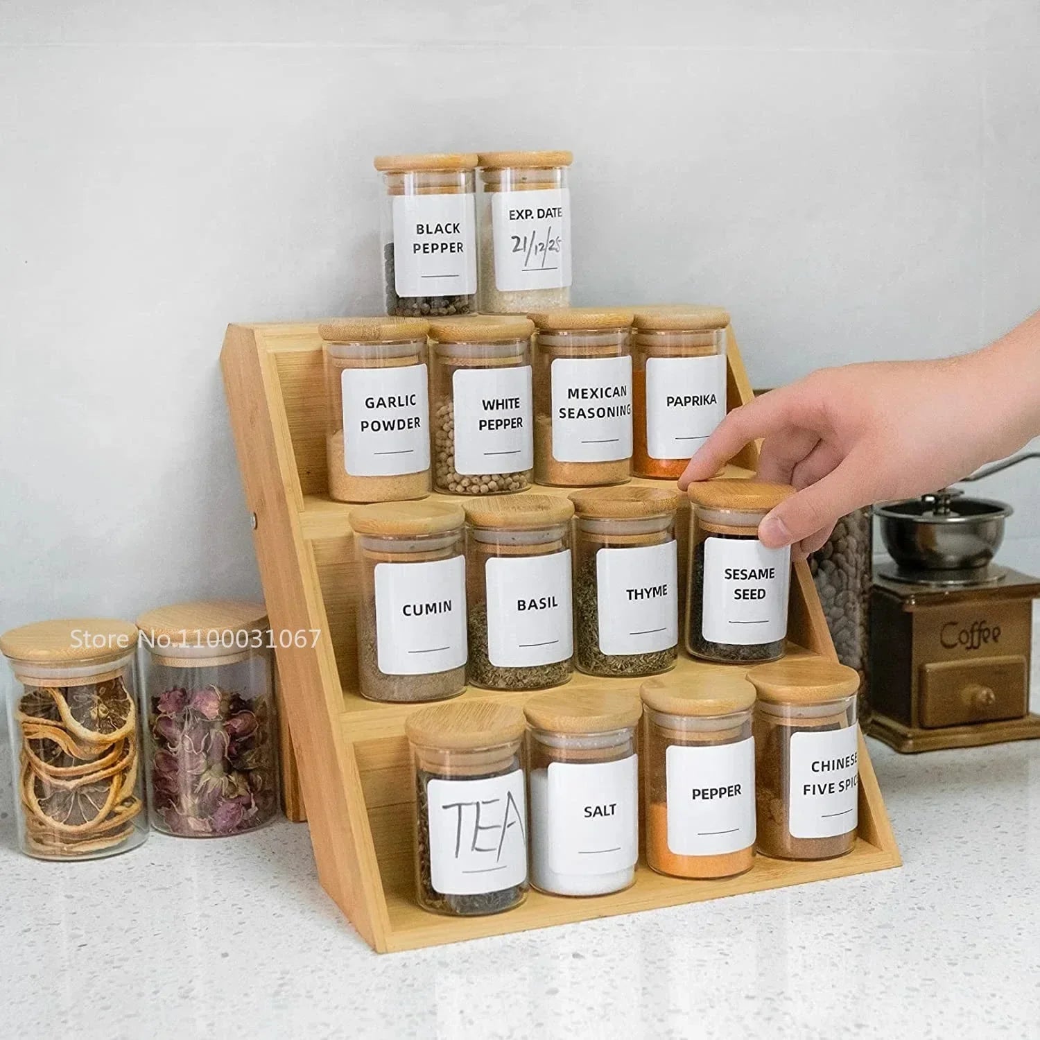 DecorBites™ Glass Food Storage Jar with Lid for Kitchen Organization