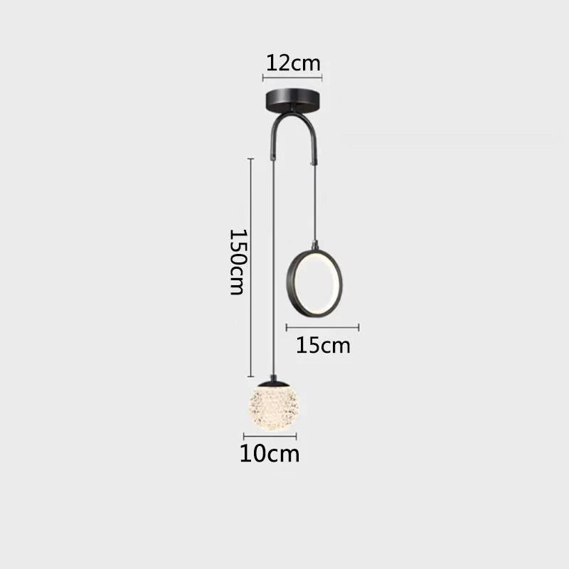 DecorBites™ Glass Starry LED Pendant Lights for Nordic Bedroom Chandelier