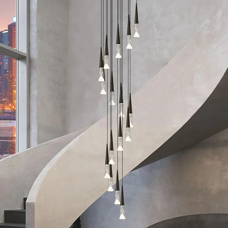 DecorBites™ LED Rain Drop Chandelier Staircase Pendant Light Fixture Modern Nordic Design