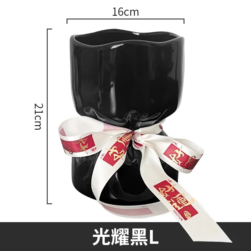 DecorBites™ Bouquet Shape Ceramic Vase Pot Home Decoration Floral Arrangement Accessories