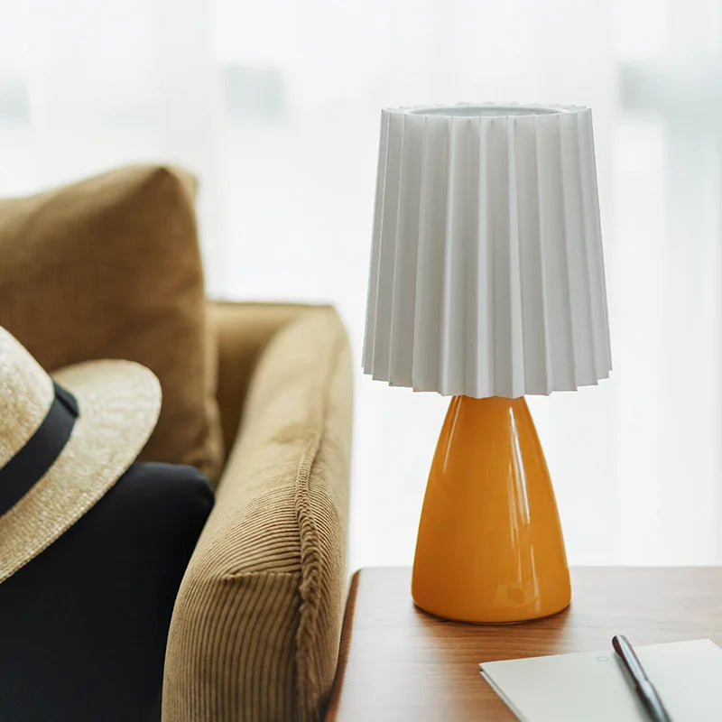 DecorBites™ Ceramic Milkshake Bedside Lamp E27 Warm LED Indoor Lighting Home Decor