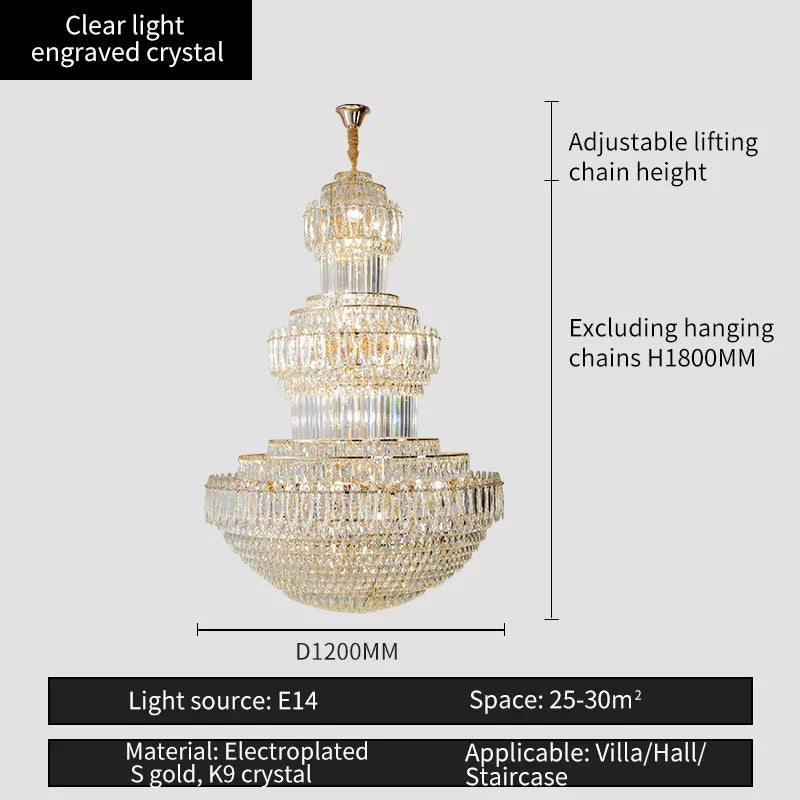 DecorBites™ Crystal Chandelier: Elegant Lighting for Home, Villa, Hotel Lobby