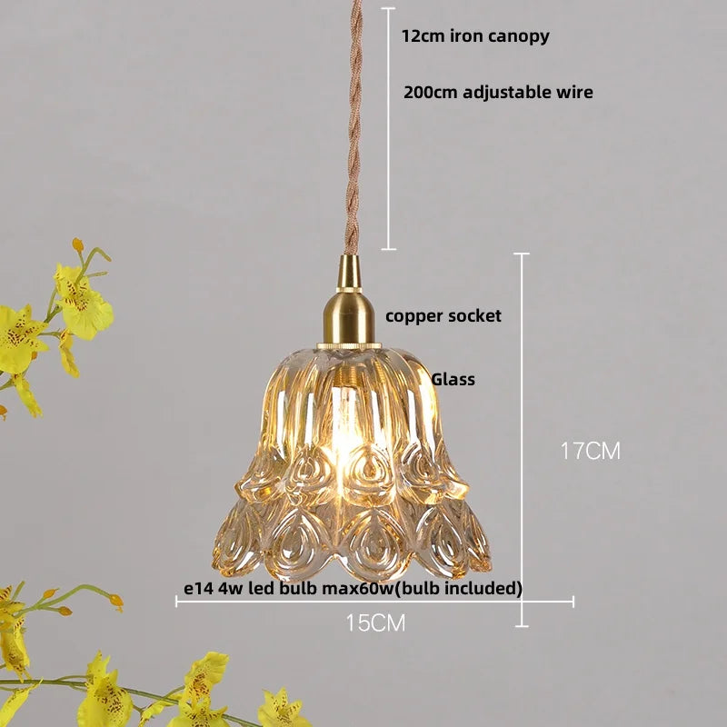 DecorBites™ Copper Glass LED Pendant Lamp: Modern Nordic Kitchen Dining Room Lighting
