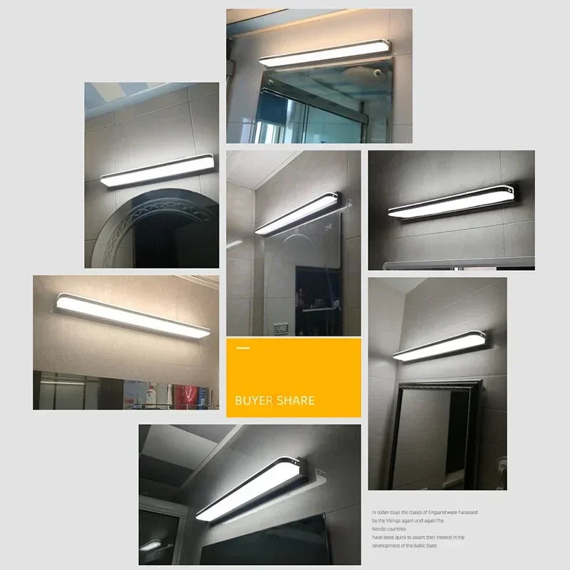 DecorBites™ LED Mirror Light Stainless Steel Modern Bathroom Vanity Lighting