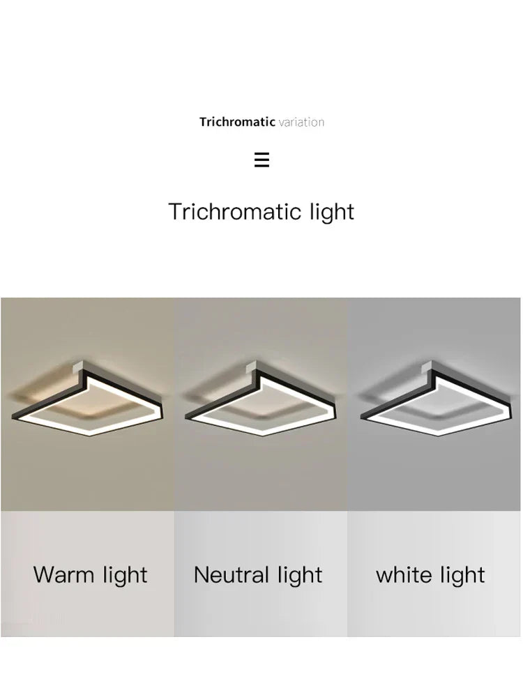 DecorBites™ Black Square LED Smart Chandelier for Minimalistic Home Decor