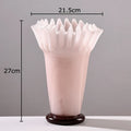 DecorBites™ Lotus Leaf Edge Glass Vase: Table Flower Arrangement Room Decor Aesthetic