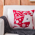 DecorBites™ Christmas Embroidered Cotton Canvas Pillow Covers Snowflake Elk Decor