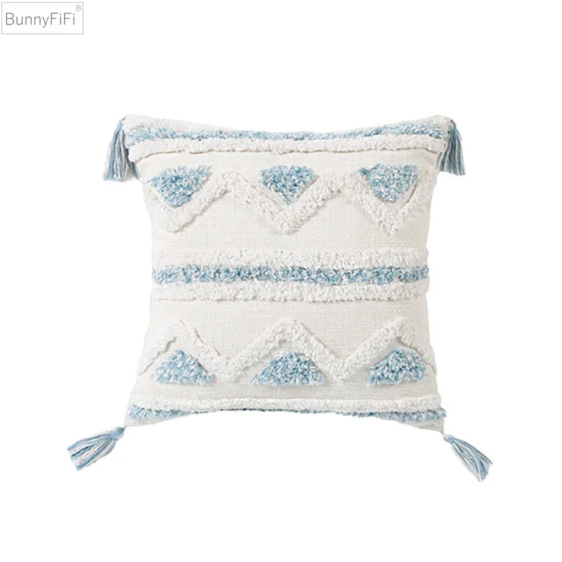 DecorBites™ Blue Geometric Double Cushion Cover for Home & Car Decor