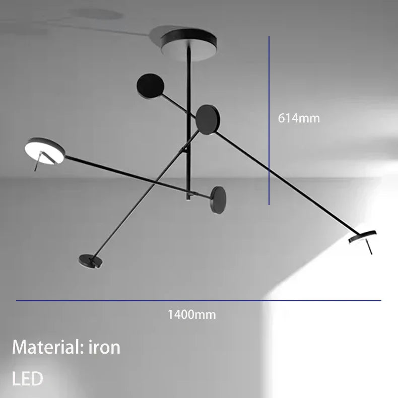 DecorBites™ Black Metal LED Chandelier for Minimalist Living Room Lighting