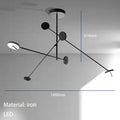 DecorBites™ Black Metal LED Chandelier for Minimalist Living Room Lighting