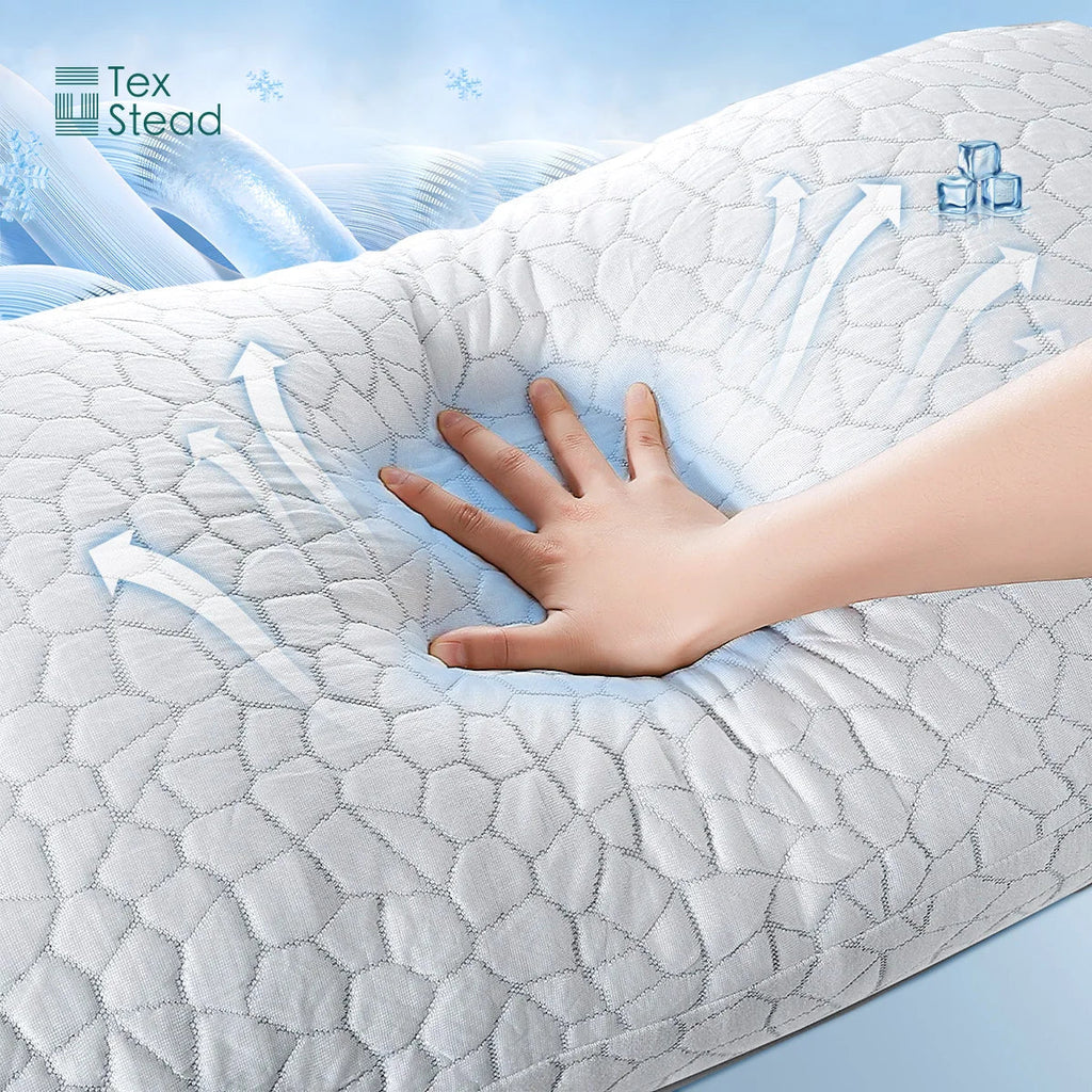 DecorBites™ Cooling Shredded Sponge Memory Foam Pillow - Medium Firm Support
