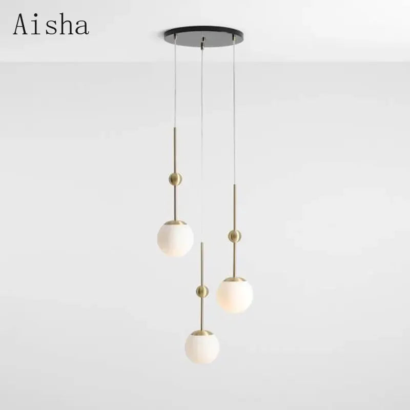 DecorBites™ Gold Glass Chandelier 3-Head Lamp Fixture for Living & Dining Room