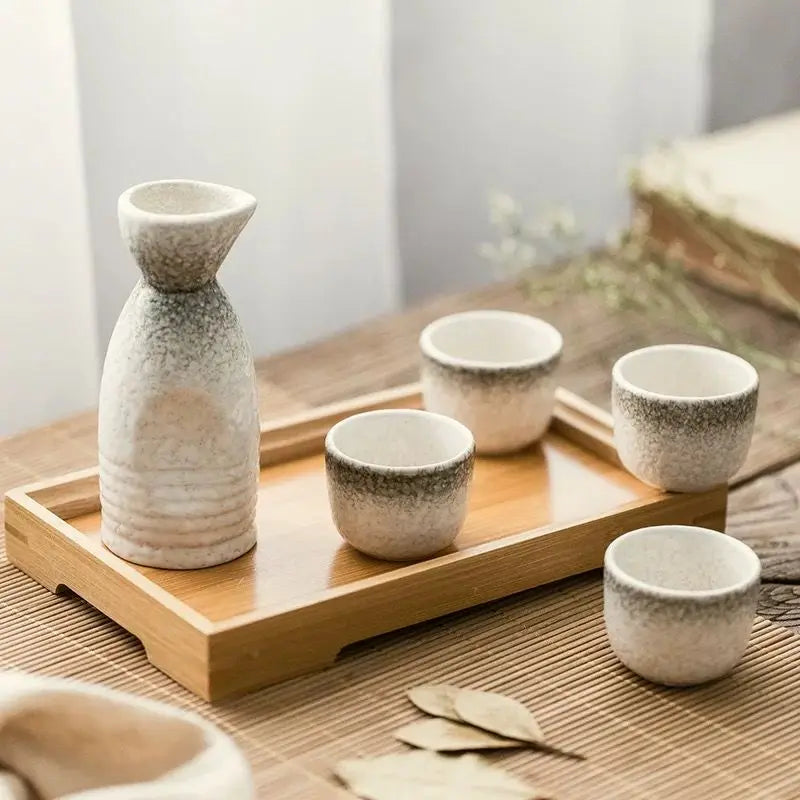 DecorBites™ Ceramic Wine Sake Set with Heater and Dispenser