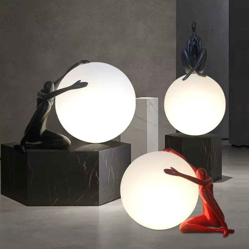 DecorBites™ Glass Ball Table Lamp: Stylish LED Sculpture Desk Lamp for Home Decor