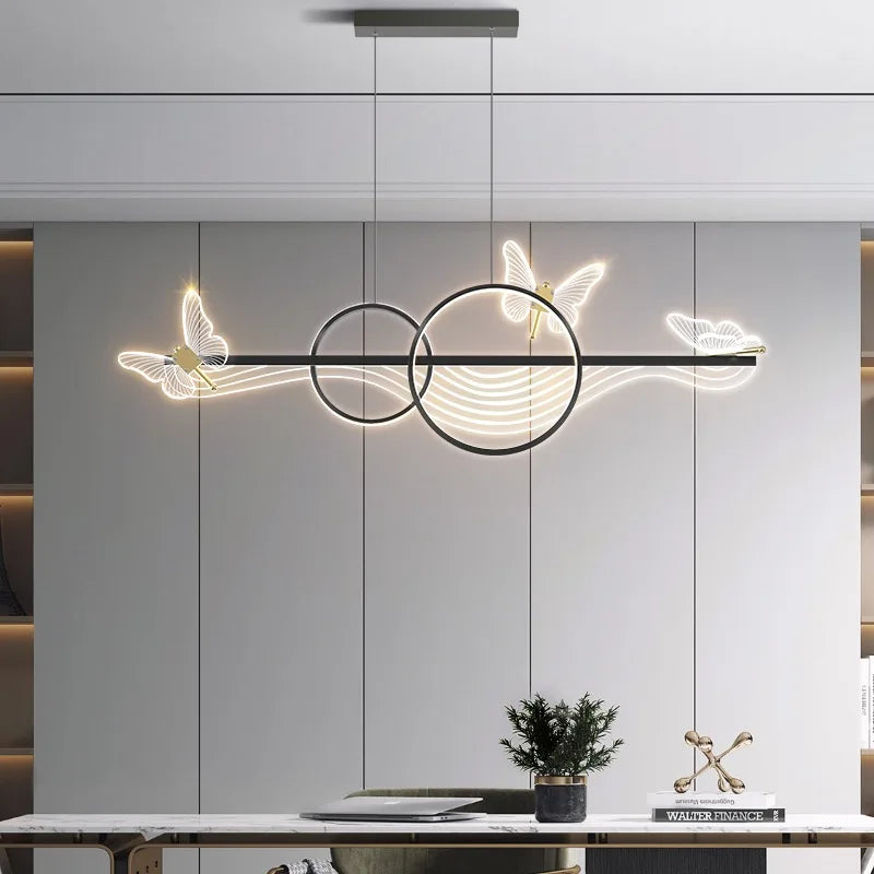DecorBites™ Butterfly Chandelier: Modern Minimalist Pendant Lamp for Dining Room, Study, Bar