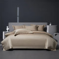 DecorBites™ Burgundy Red Egyptian Cotton Bedding Set - Soft Silky Solid Color Luxe Duvet Cover, Sheet, Pillowcases