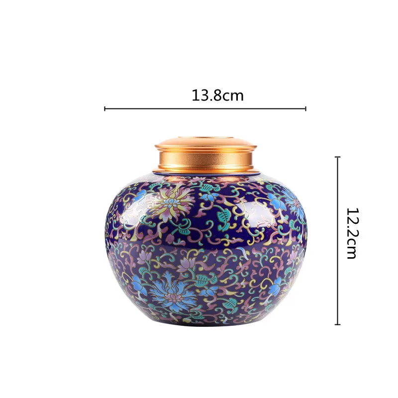 DecorBites™ Enamel Tea Pot Ceramic Storage Jar - Airtight Coffee Container