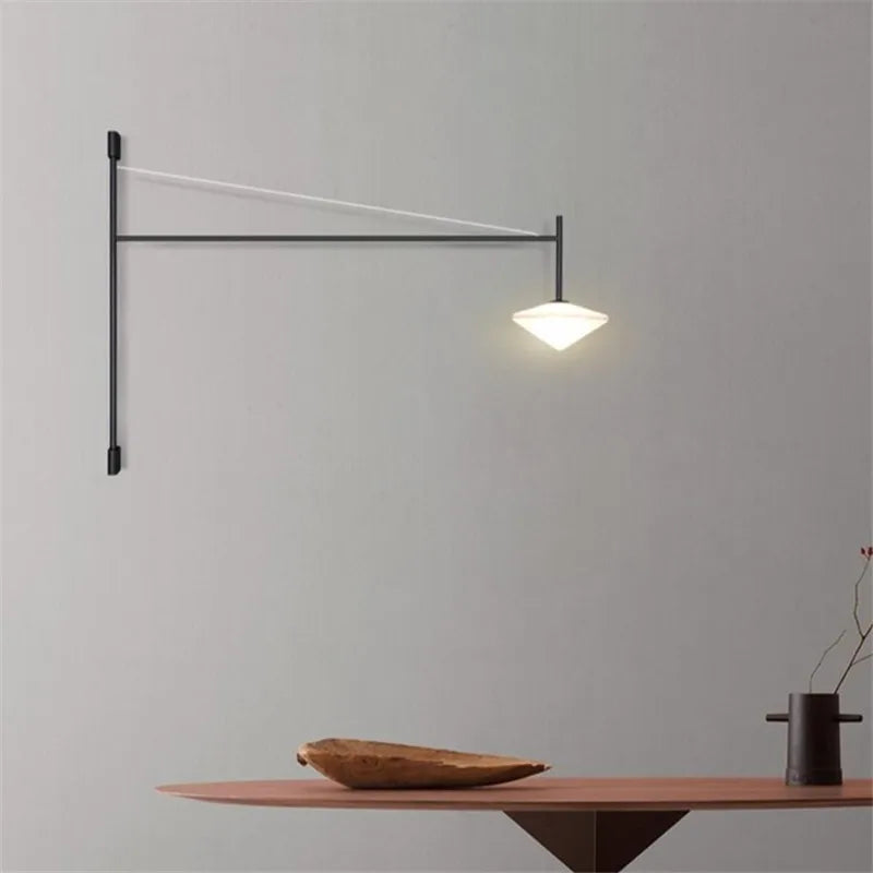 DecorBites™ LED Glass Art Wall Lamp with Long Rocker Arm for Living Room and Studio