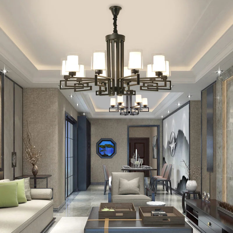 DecorBites™ Chinese Style Luxury Living Room Chandelier for Elegant Homes