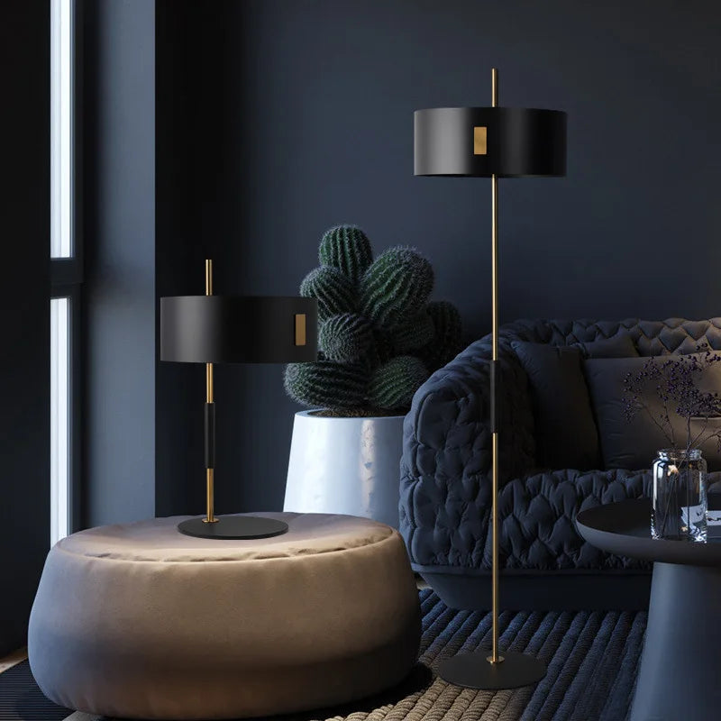 DecorBites™ Black Metal E27 Floor Lamp for Stylish Indoor Lighting