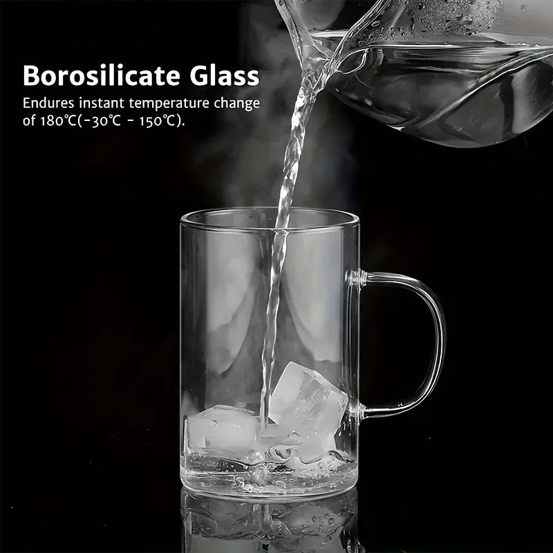DecorBites™ 477ML Glass Tea Infuser Mug | Borosilicate Glass with Stainless Steel Infuser