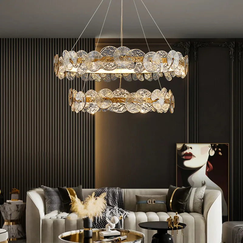 DecorBites™ Lotus Leaf LED Chandeliers for Living Room Bedroom Dining Table Kitchen Lighting Fixtures