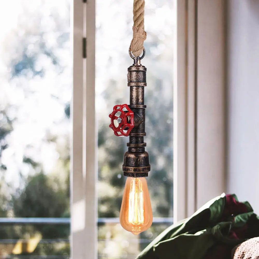DecorBites™ Iron Pipe Pendant Lamp Retro Loft Hanging Light