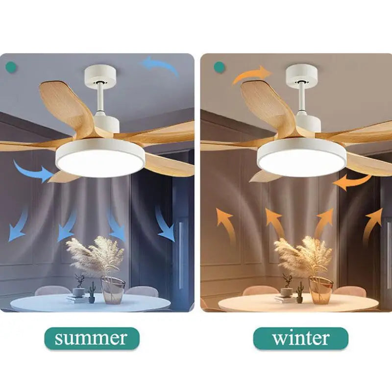 DecorBites™ LED Ceiling Fan with Remote Control for Living Bedroom, 48-60 Inch